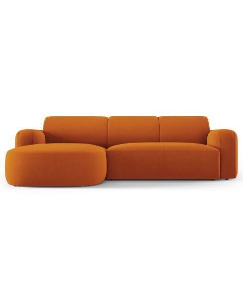 Canapé d'angle gauche Velours Jasmin 4 Places terracotta - 250x170x72 cm