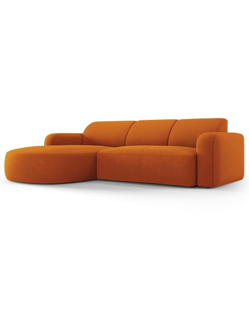 Canapé d'angle gauche Velours Jasmin 4 Places terracotta - 250x170x72 cm