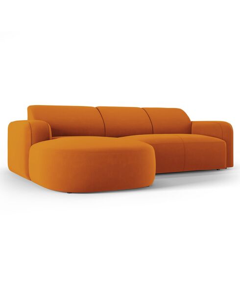 Canapé d'angle gauche Velours Jasmin 4 Places terracotta - 250x170x72 cm