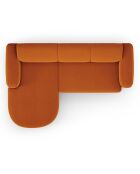 Canapé d'angle gauche Velours Jasmin 4 Places terracotta - 250x170x72 cm