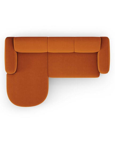 Canapé d'angle gauche Velours Jasmin 4 Places terracotta - 250x170x72 cm