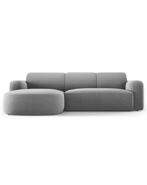 Canapé d'angle gauche Velours Jasmin 4 Places gris - 250x170x72 cm