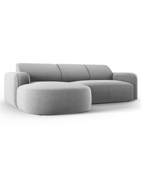 Canapé d'angle gauche Velours Jasmin 4 Places gris - 250x170x72 cm