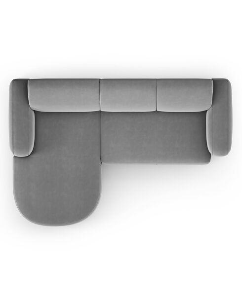 Canapé d'angle gauche Velours Jasmin 4 Places gris - 250x170x72 cm