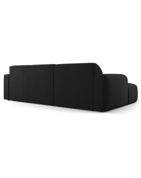 Canapé d'angle gauche Velours Jasmin 4 Places noir - 250x170x72 cm
