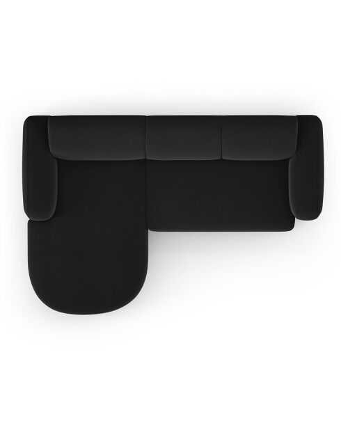 Canapé d'angle gauche Velours Jasmin 4 Places noir - 250x170x72 cm