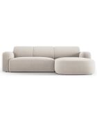 Canapé d'angle droit Velours Jasmin 4 Places beige - 250x170x72 cm