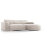 Canapé d'angle droit Velours Jasmin 4 Places beige - 250x170x72 cm