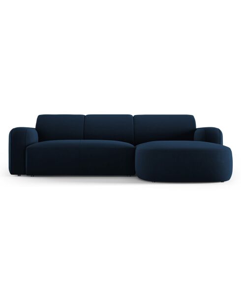 Canapé d'angle droit Velours Jasmin 4 Places bleu roi - 250x170x72 cm