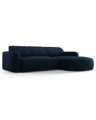 Canapé d'angle droit Velours Jasmin 4 Places bleu roi - 250x170x72 cm