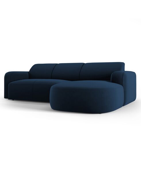 Canapé d'angle droit Velours Jasmin 4 Places bleu roi - 250x170x72 cm