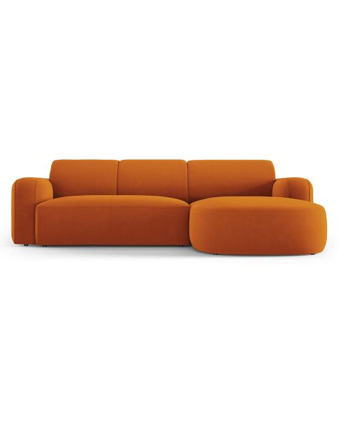 Canapé d'angle droit Velours Jasmin 4 Places terracotta - 250x170x72 cm