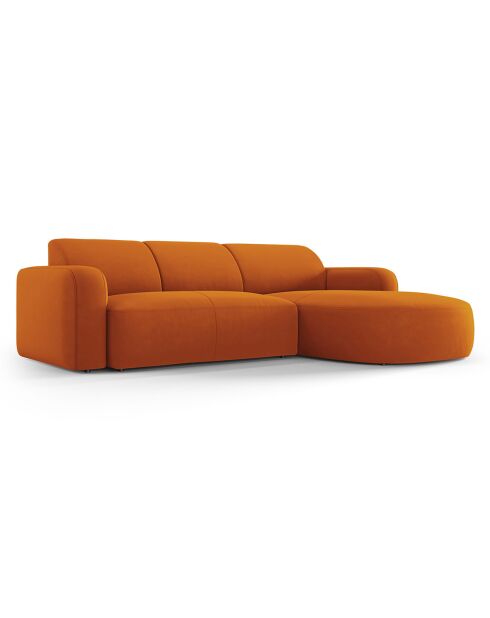 Canapé d'angle droit Velours Jasmin 4 Places terracotta - 250x170x72 cm