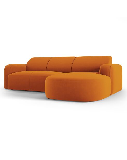 Canapé d'angle droit Velours Jasmin 4 Places terracotta - 250x170x72 cm