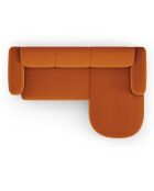 Canapé d'angle droit Velours Jasmin 4 Places terracotta - 250x170x72 cm
