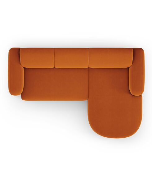 Canapé d'angle droit Velours Jasmin 4 Places terracotta - 250x170x72 cm