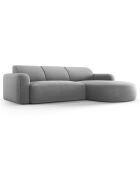 Canapé d'angle droit Velours Jasmin 4 Places gris - 250x170x72 cm