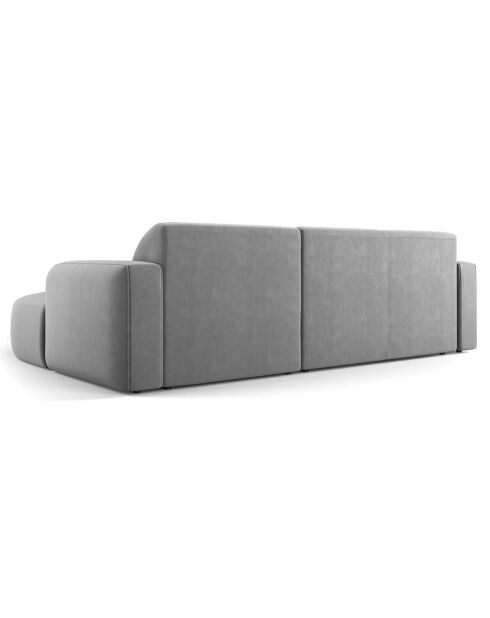 Canapé d'angle droit Velours Jasmin 4 Places gris - 250x170x72 cm