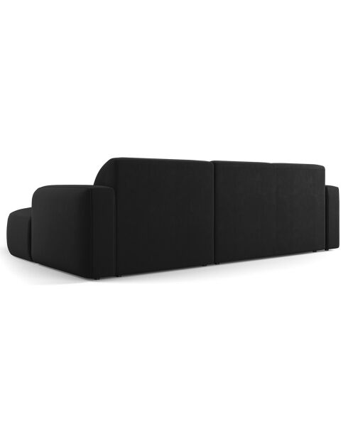 Canapé d'angle droit Velours Jasmin 4 Places noir - 250x170x72 cm