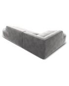Canapé d'angle gauche Velours Charles 4 Places gris clair - 273x180x69 cm