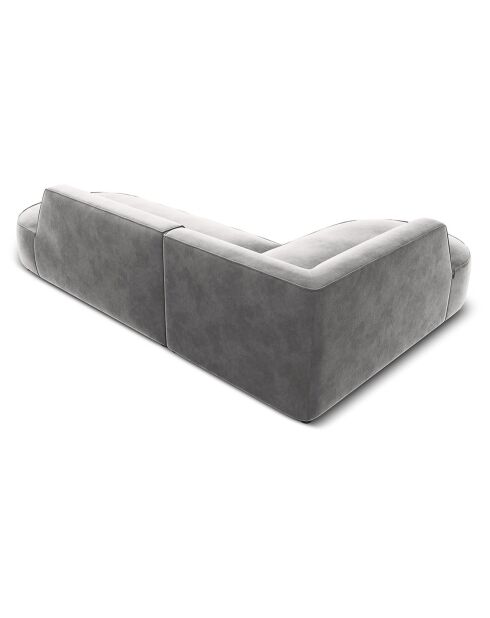 Canapé d'angle gauche Velours Charles 4 Places gris clair - 273x180x69 cm