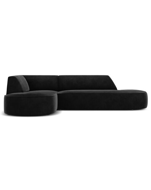 Canapé d'angle gauche Velours Charles 4 Places noir - 273x180x69 cm