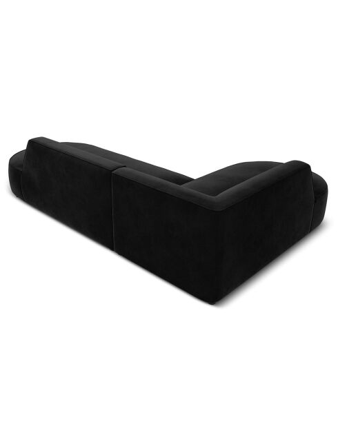 Canapé d'angle gauche Velours Charles 4 Places noir - 273x180x69 cm