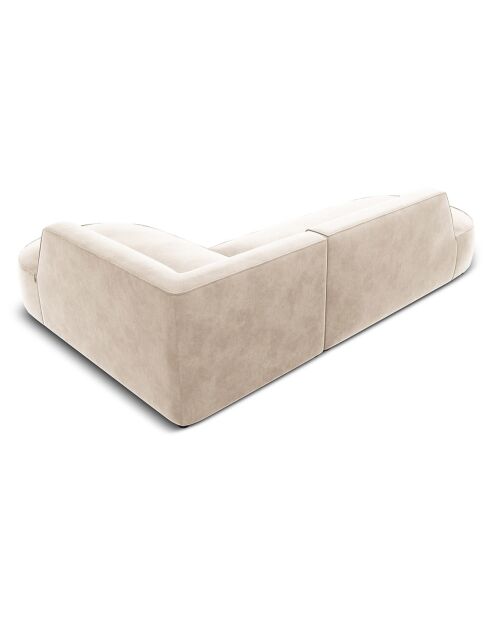 Canapé d'angle droit Velours Charles 4 Places beige clair - 273x180x69 cm