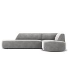 Canapé d'angle droit Velours Charles 4 Places gris clair - 273x180x69 cm