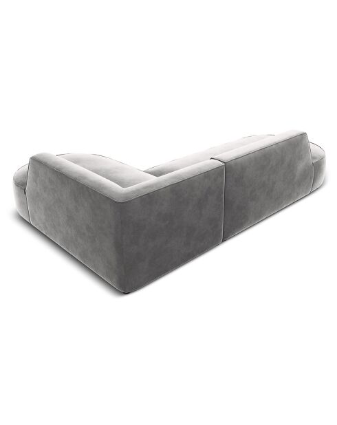 Canapé d'angle droit Velours Charles 4 Places gris clair - 273x180x69 cm