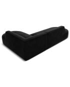 Canapé d'angle droit Velours Charles 4 Places noir - 273x180x69 cm