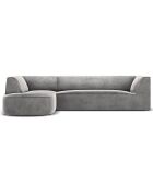 Canapé d'angle gauche Velours Charles 4 Places gris clair - 273x180x69 cm