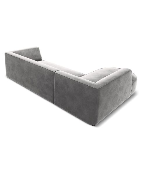Canapé d'angle gauche Velours Charles 4 Places gris clair - 273x180x69 cm