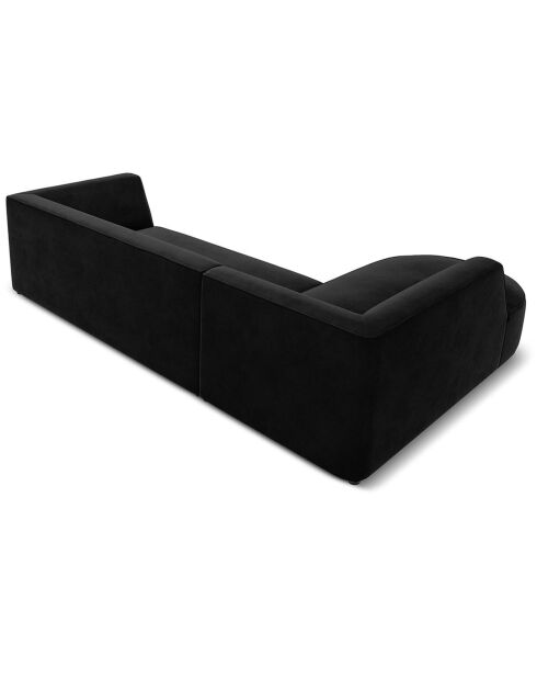 Canapé d'angle gauche Velours Charles 4 Places noir - 273x180x69 cm