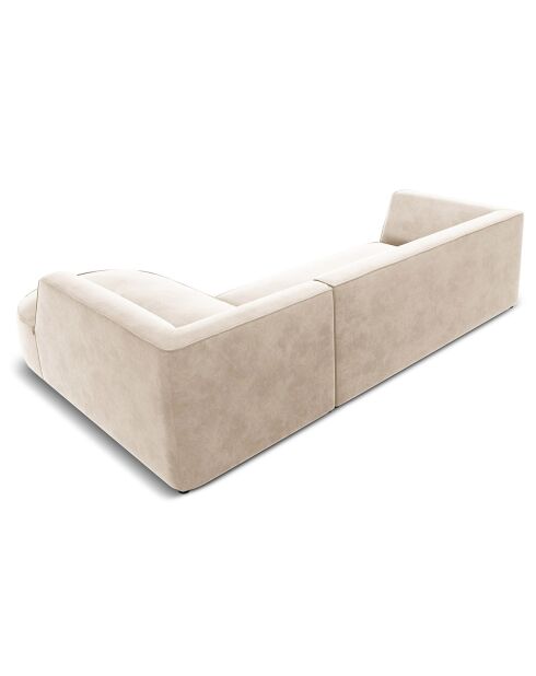 Canapé d'angle droit Velours Charles 4 Places beige clair - 273x180x69 cm