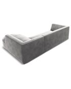 Canapé d'angle droit Velours Charles 4 Places gris clair - 273x180x69 cm