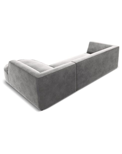 Canapé d'angle droit Velours Charles 4 Places gris clair - 273x180x69 cm