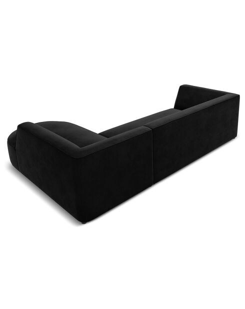 Canapé d'angle droit Velours Charles 4 Places noir - 273x180x69 cm