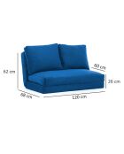 Banquette Convertible 2 places Taida bleue - 120x68x26 cm