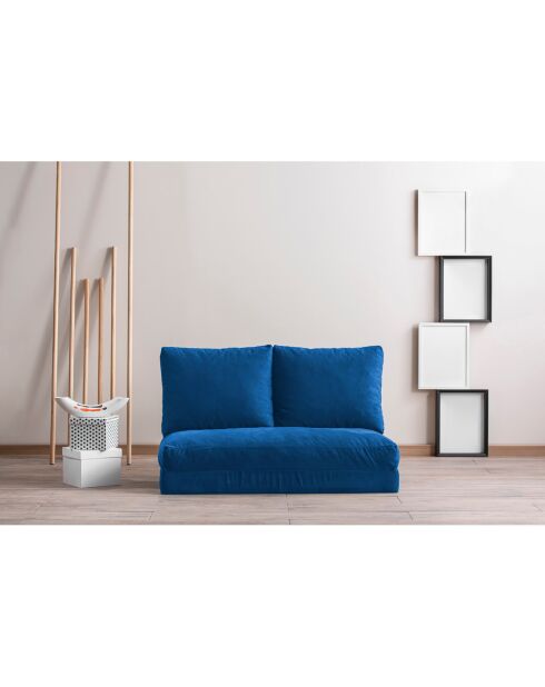 Banquette Convertible 2 places Taida bleue - 120x68x26 cm