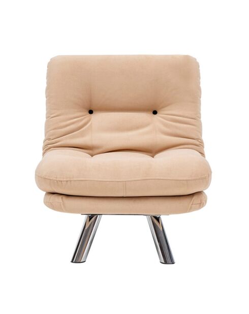 Fauteuil convertible pouf Misa crème - 120x68x26 cm