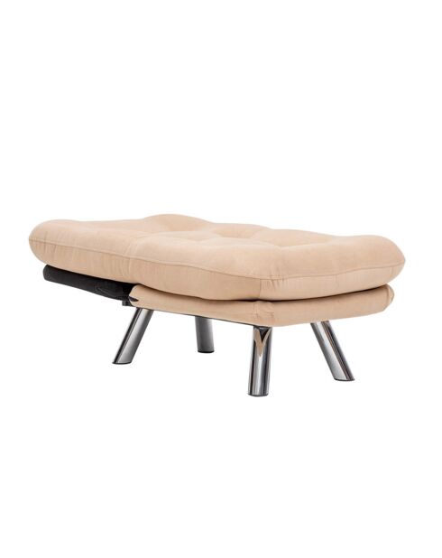 Fauteuil convertible pouf Misa crème - 120x68x26 cm
