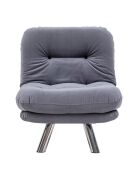 Fauteuil convertible pouf Misa gris - 120x68x26 cm