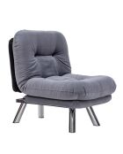 Fauteuil convertible pouf Misa gris - 120x68x26 cm