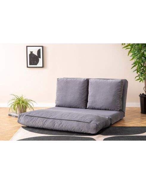 Banquette Convertible 2 places Taida grise - 120x68x26 cm