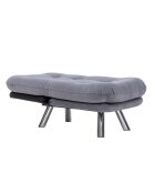 Fauteuil convertible pouf Misa gris - 120x68x26 cm