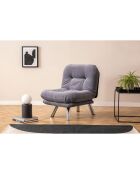 Fauteuil convertible pouf Misa gris - 120x68x26 cm