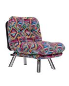 Fauteuil convertible pouf Misa multicolore - 120x68x26 cm