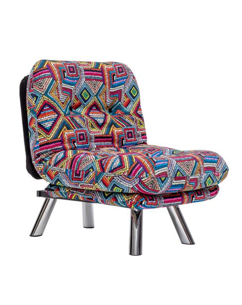 Fauteuil convertible pouf Misa multicolore - 120x68x26 cm