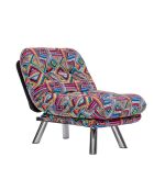 Fauteuil convertible pouf Misa multicolore - 120x68x26 cm